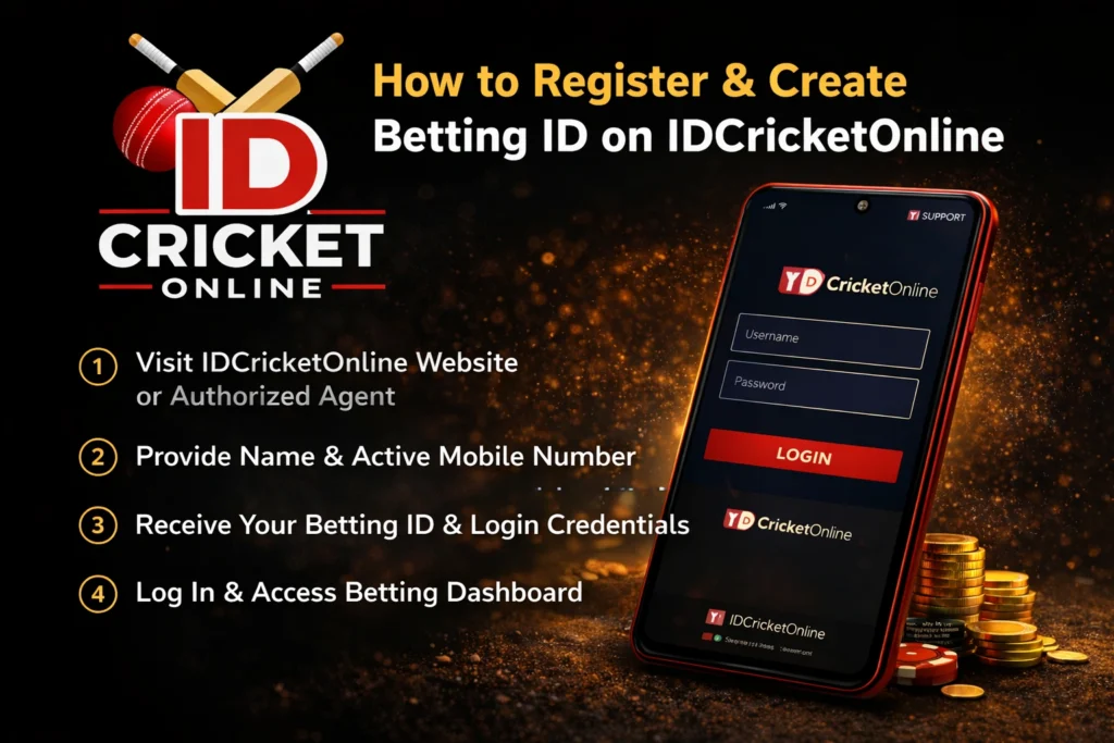 How to register and create betting ID on IDCricketOnline online betting app with simple login steps