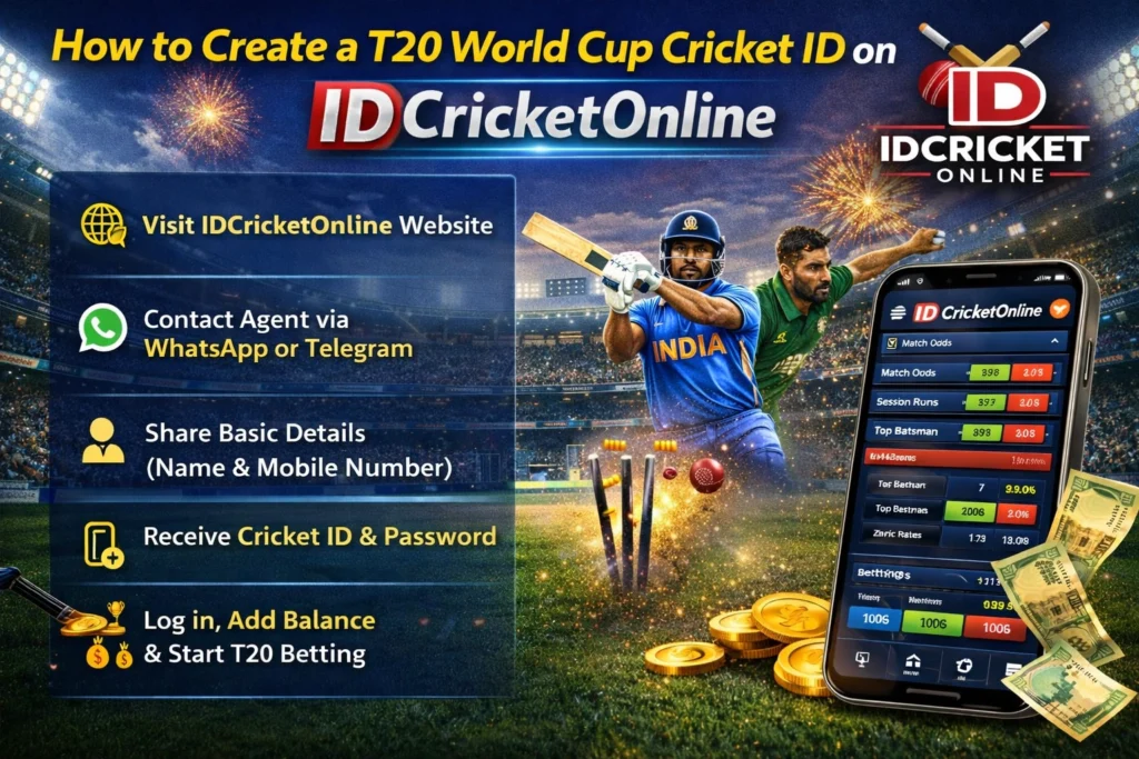 How to create T20 World Cup Cricket ID on IDCricketOnline step by step
