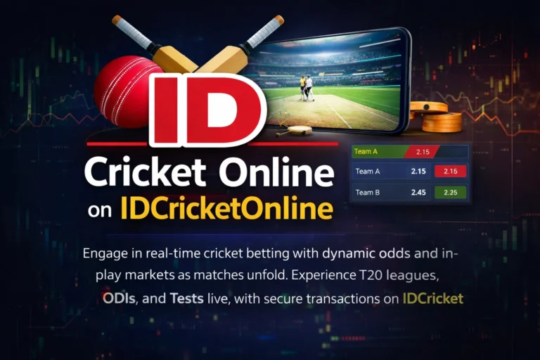 Live cricket online on IDCricketOnline platform showing real-time match betting odds and in-play cricket betting interface