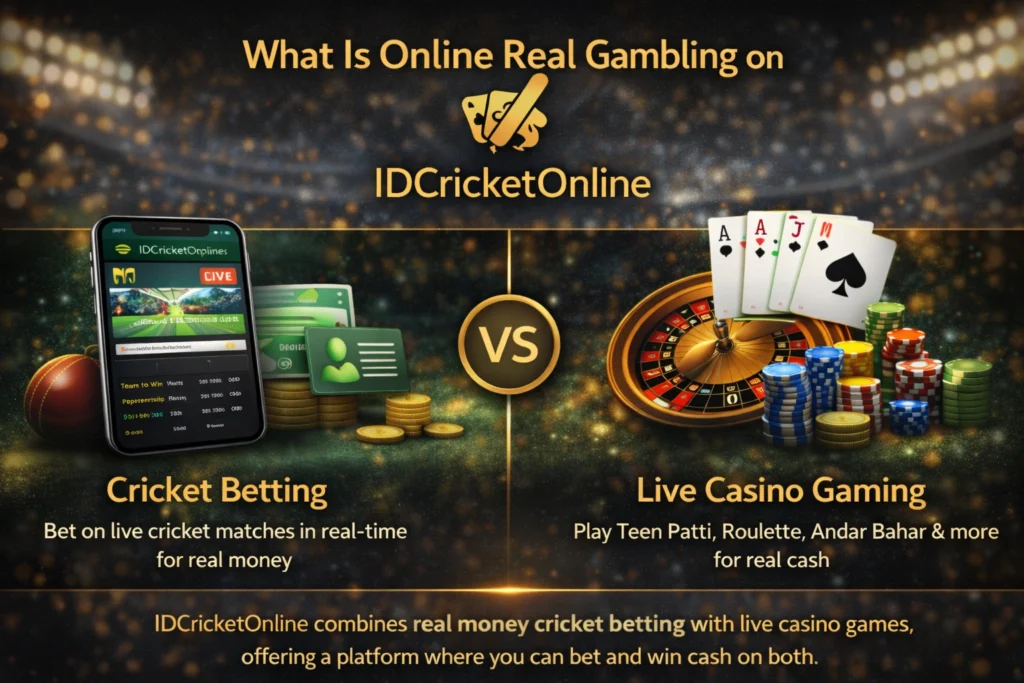 Online Real Gambling on IDCricketOnline with real money cricket betting and casino games