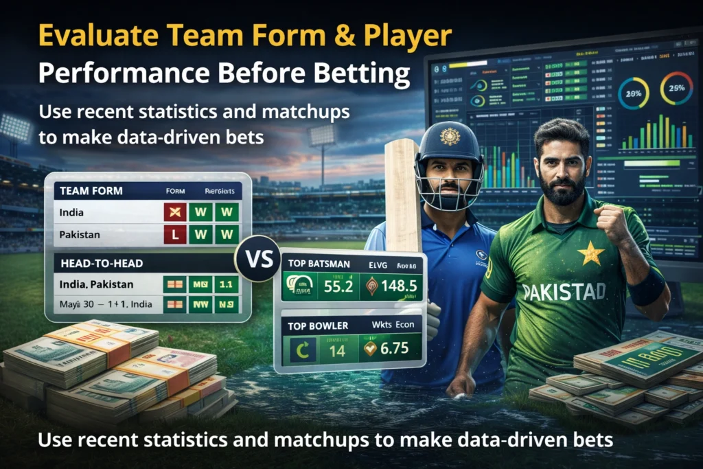 Team form and player performance analysis for cricket betting on IDCricketOnline